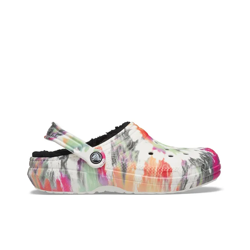 Crocs Classic Tie Dye Lined Clog Black Multi-1