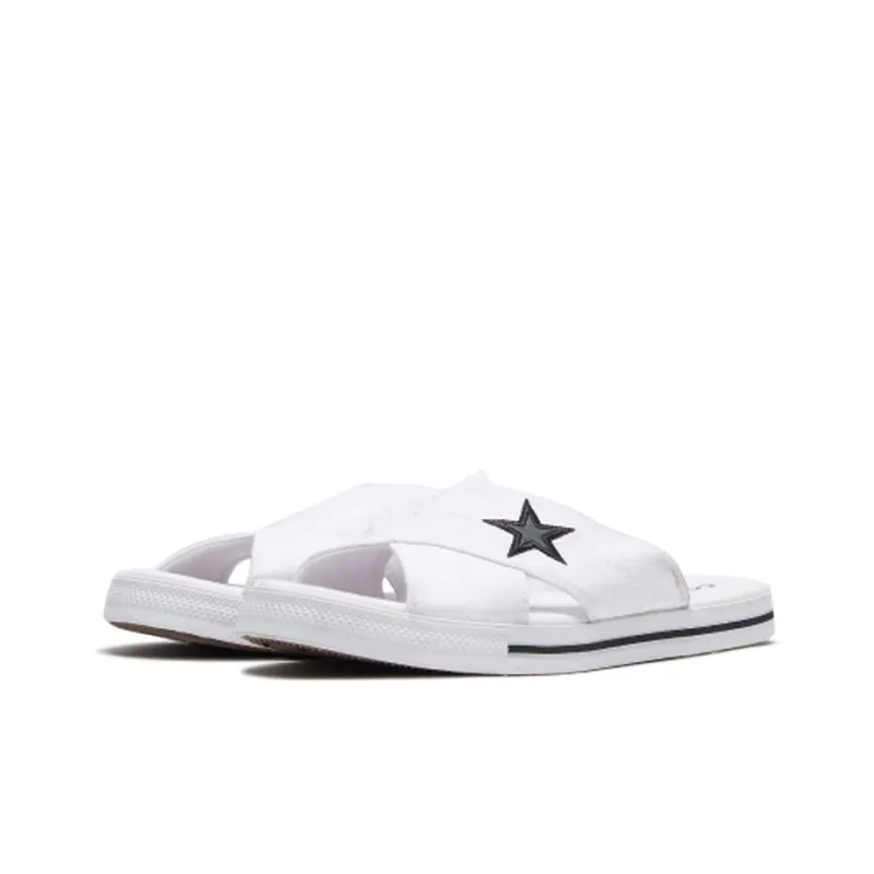 Converse One Star Slide Canvas White Slippers 'White Black' Women's-2