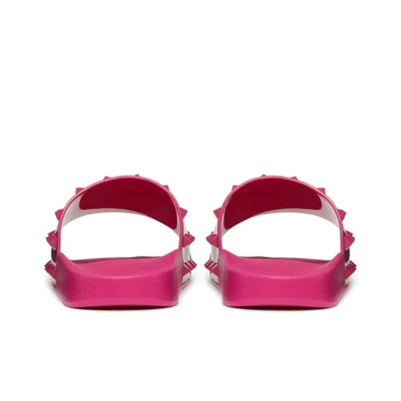 Valentino VLogo Signature Slide Slippers Men's Pink-4