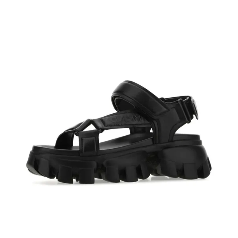 PRADA Nastro Sandal Black Leather-0
