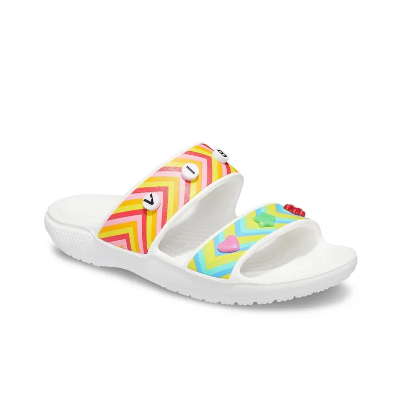 Crocs Classic Clog Slide Slippers Unisex White/Multicolor-2