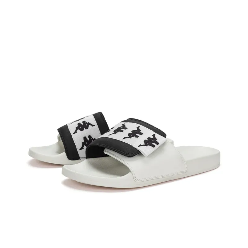 Kappa Slide Slippers Unisex Black White-2