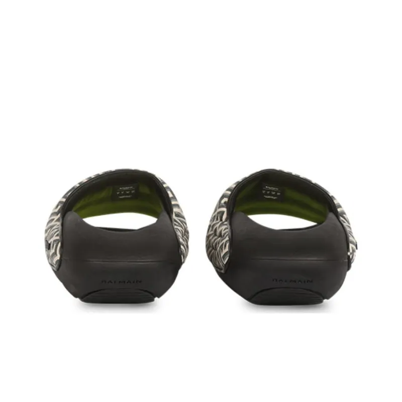 BALMAIN B It Padded 'Monogram Print' Slides-4
