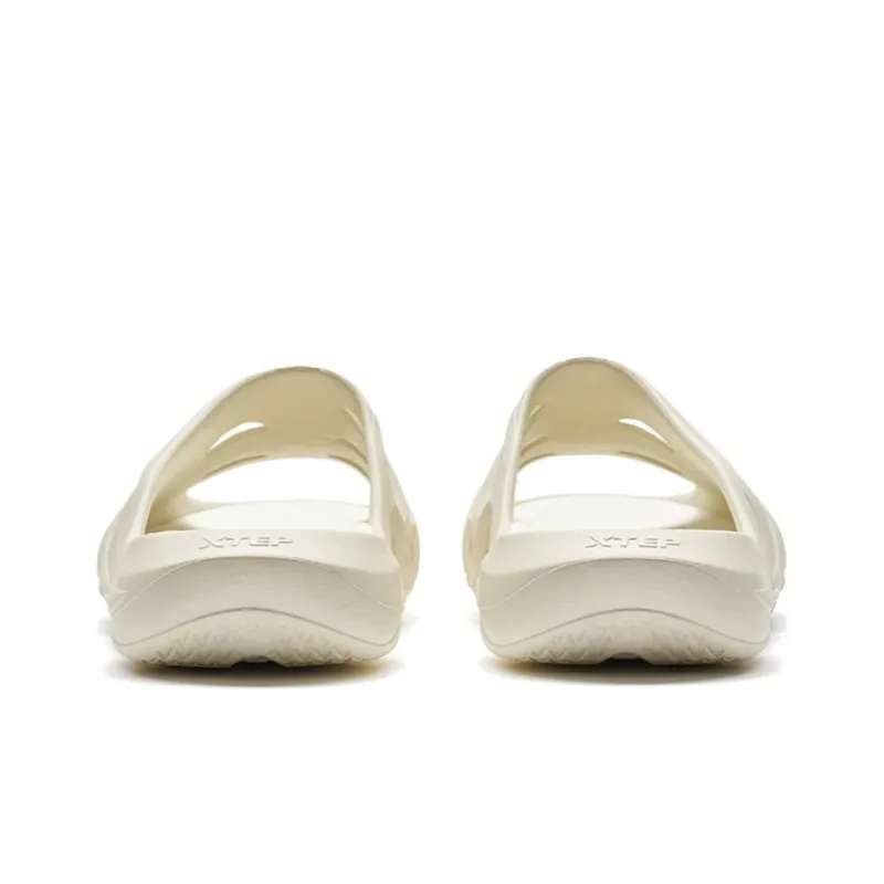 XTEP Quiet Slide Slippers Men's Milk Tea White-4