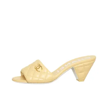 CHANEL Slide Slippers Women's Yellow