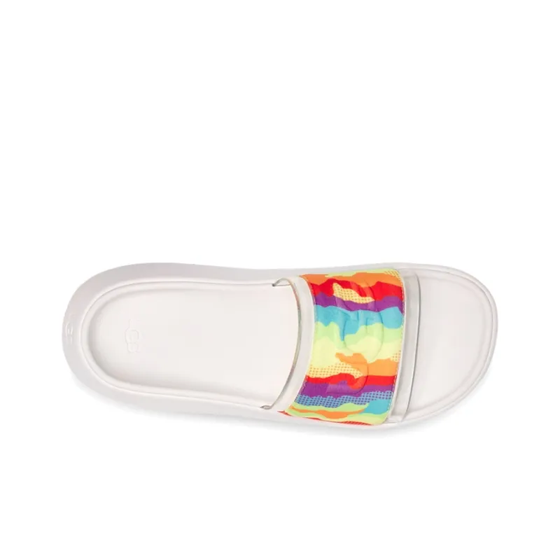 UGG Slide Cali Collage Outdoor Flat Heel Sandals Rainbow Stripe Women's-3