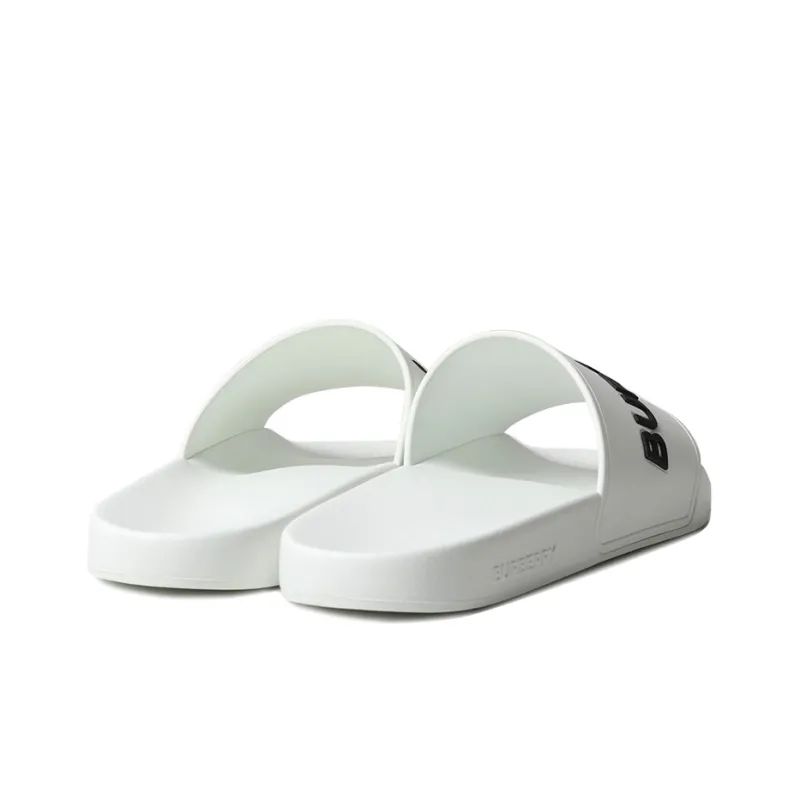 Burberry Slide Slippers Men White, Black-2