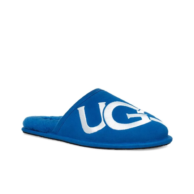 UGG Scuff Logo Slipper Classic Blue White-2