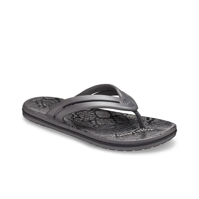 Crocs Leopard Print Printing Flip Flops Shoe Black Women's-1