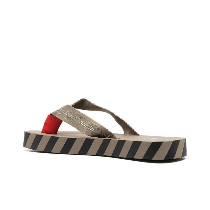 OFF WHITE Slip Resistant Flip Flops Men's Brown-3