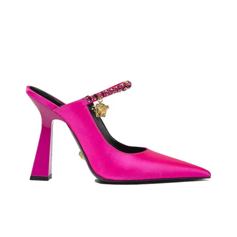 VERSACE Wrap-toe Slippers Women's Rose Red-1