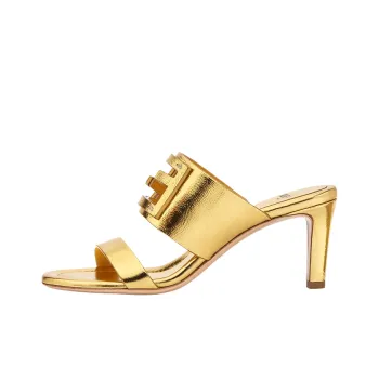 FENDI Baguette Slide Slippers Women's Gold