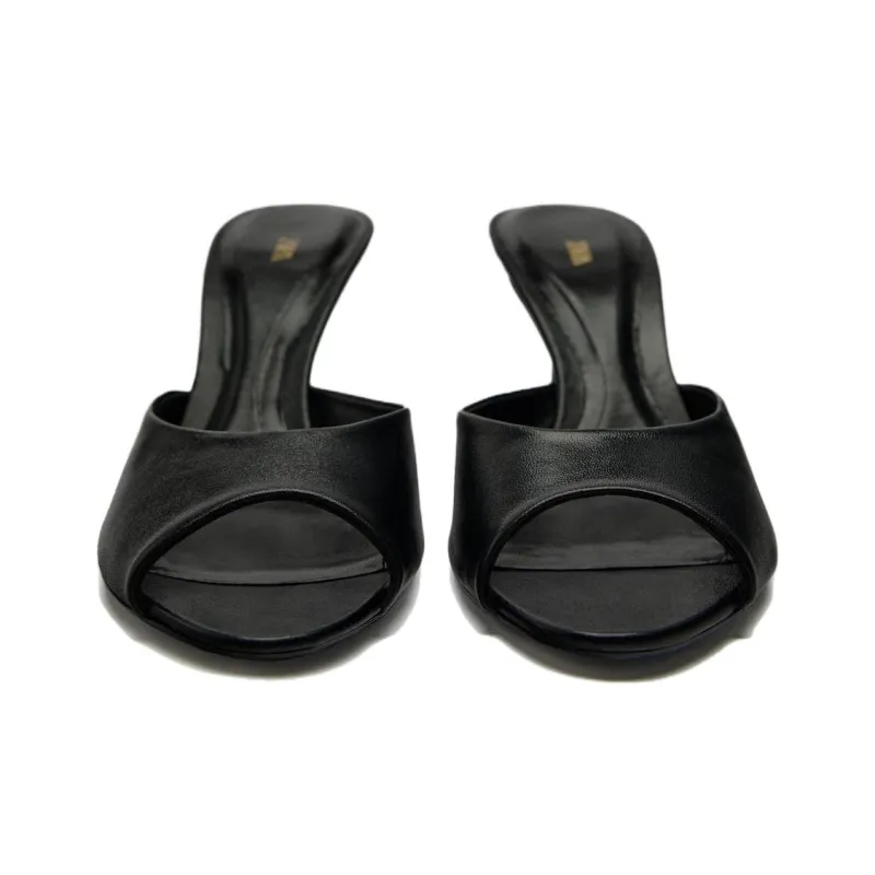 ZARA Rubber Sole Slide Slippers Women's Black-3