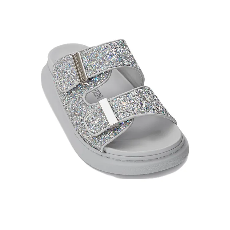 Alexander McQueen Hybrid Slide Slippers Women's Silver-1