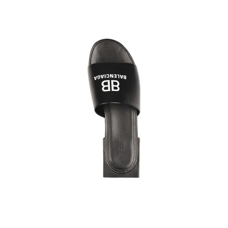 Balenciaga Box Slide Slippers Women's Black-3