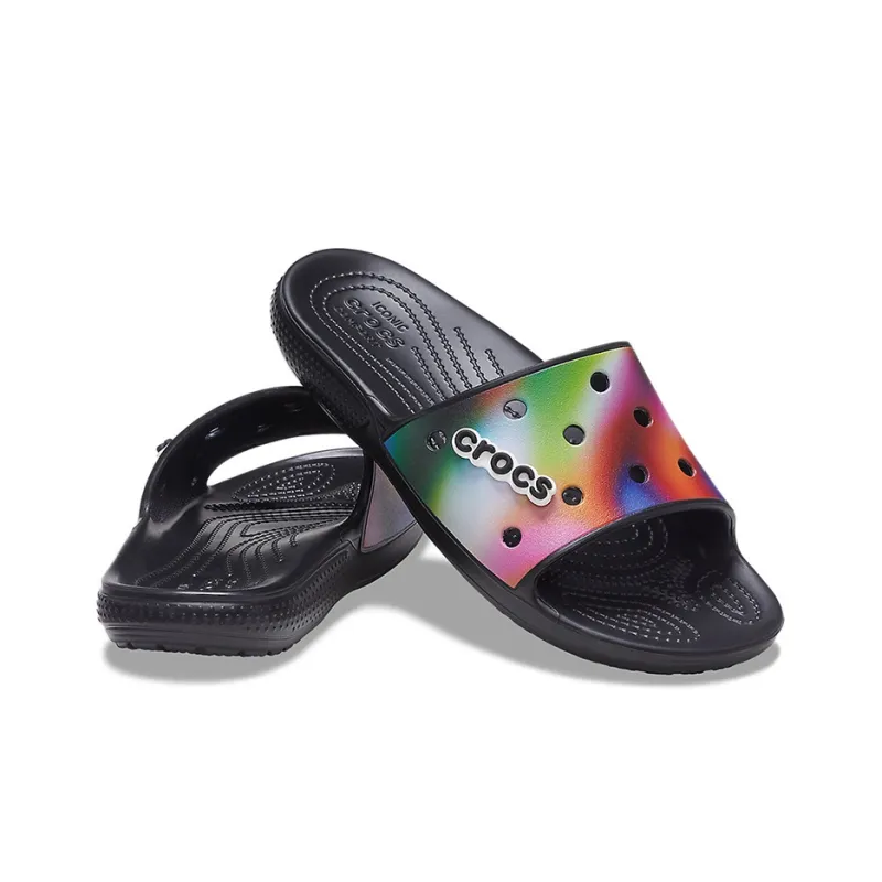 Crocs Colorful Casual Unisex Multi Color Black Slippers-5