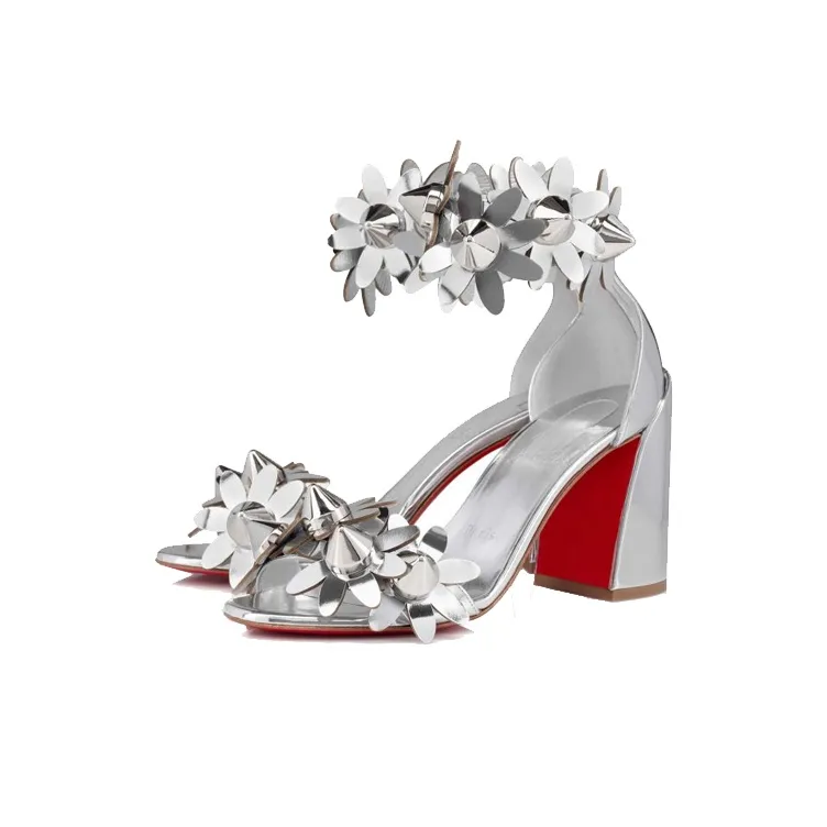 CL LUBOTING Strap Sandals Women's Silver-2