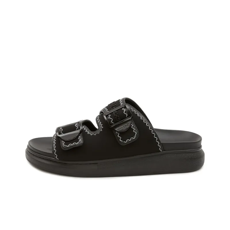 Alexander McQueen Hybrid Rubber Sole Abrasion Resistant Slide Slippers Men's Black-0
