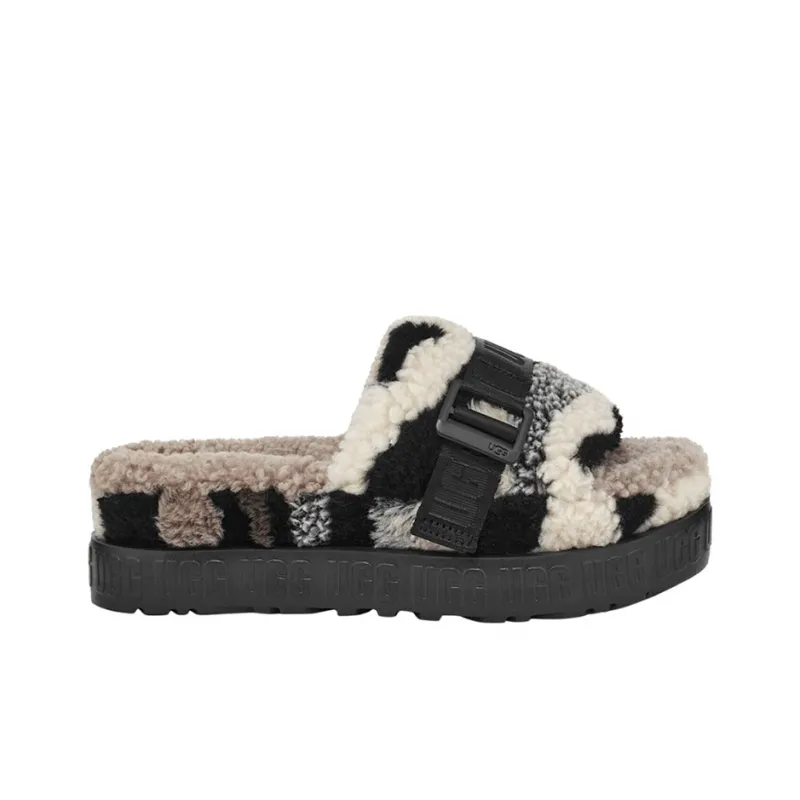 UGG Rubber Sole Slide Slippers Women's Beige White Black-1