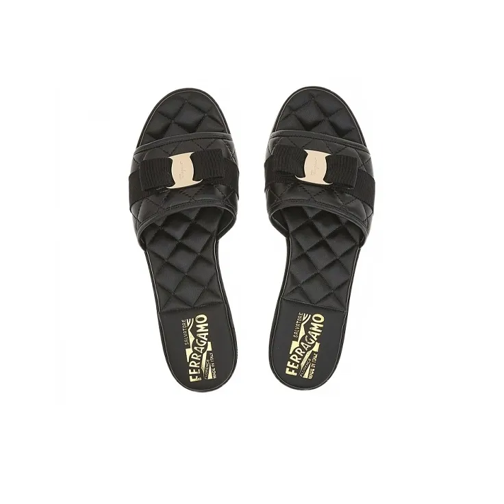 FERRAGAMO Vara Bow Quilted Slides-3