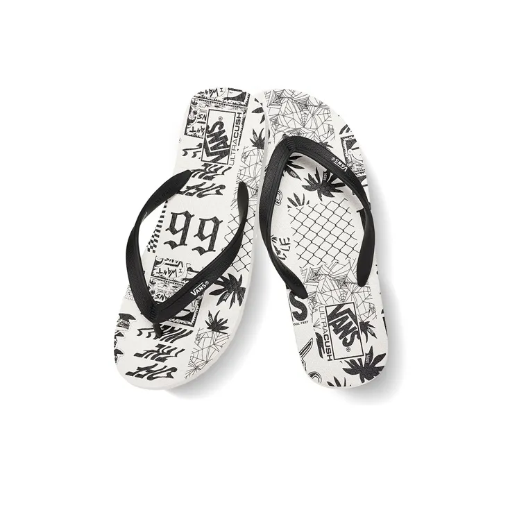 Vans Makena Fashion Unisex Black White Slippers 'Black White'-3