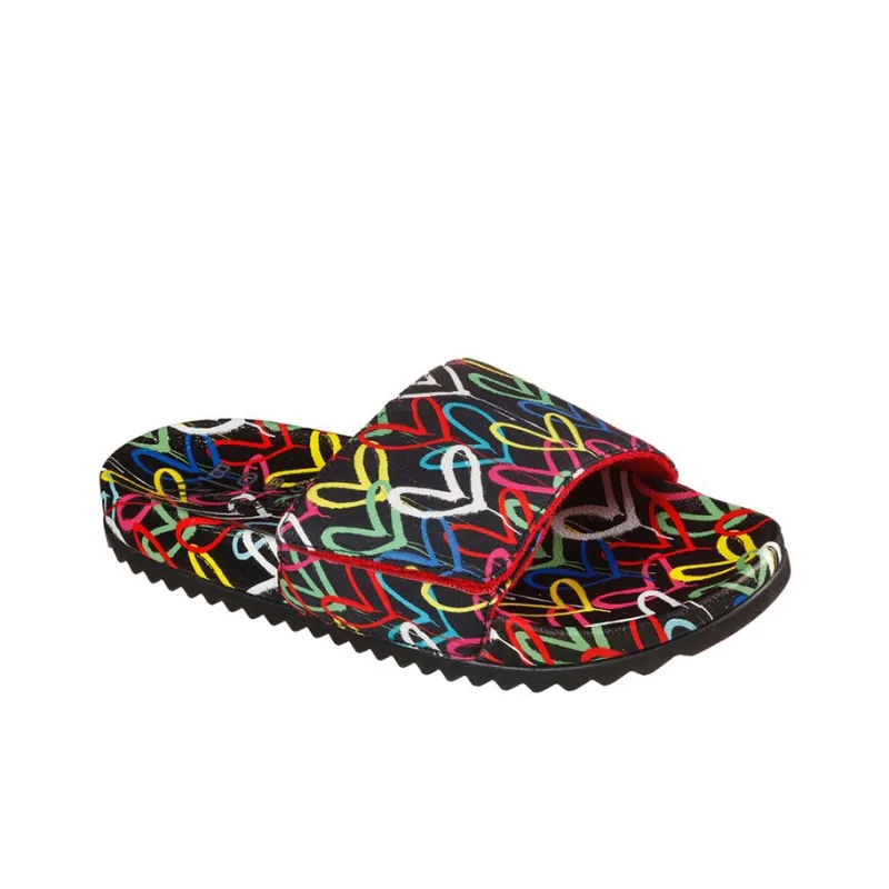 Skechers Bobs Slide Slippers Women's Black/Multicolor-2