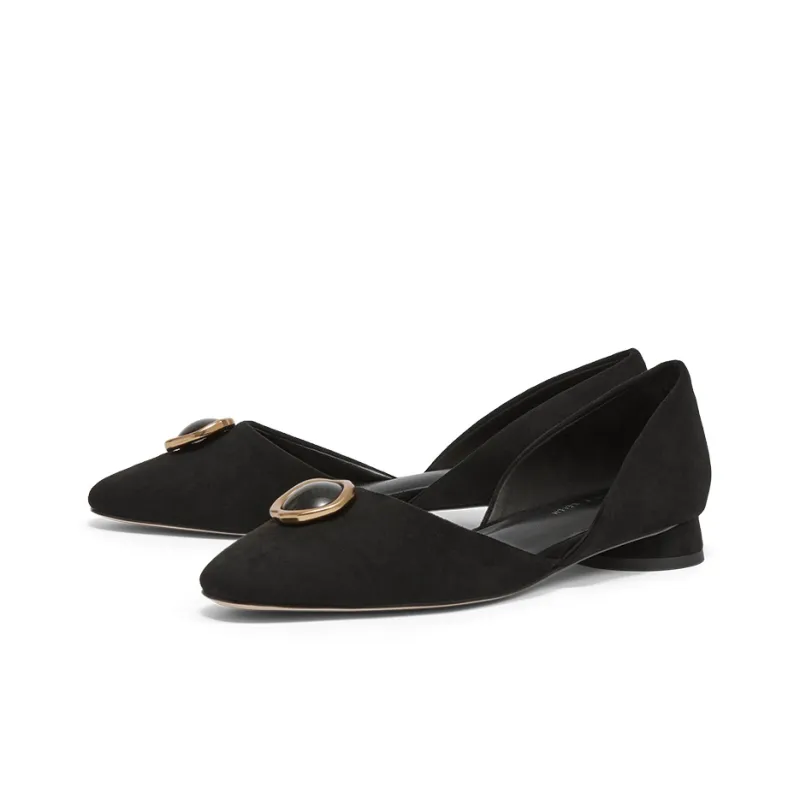 CHARLES&KEITH Casual Single Shoes Women's Black Textured-2