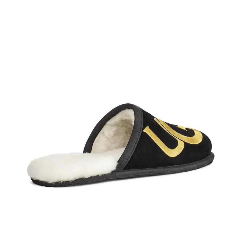 UGG Scuff Logo Slipper Black Gold-4