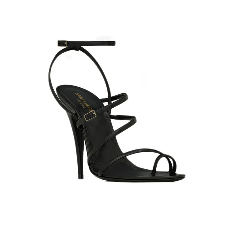 SAINT LAURENT Bellini One Strap Sandals Women's Black-2