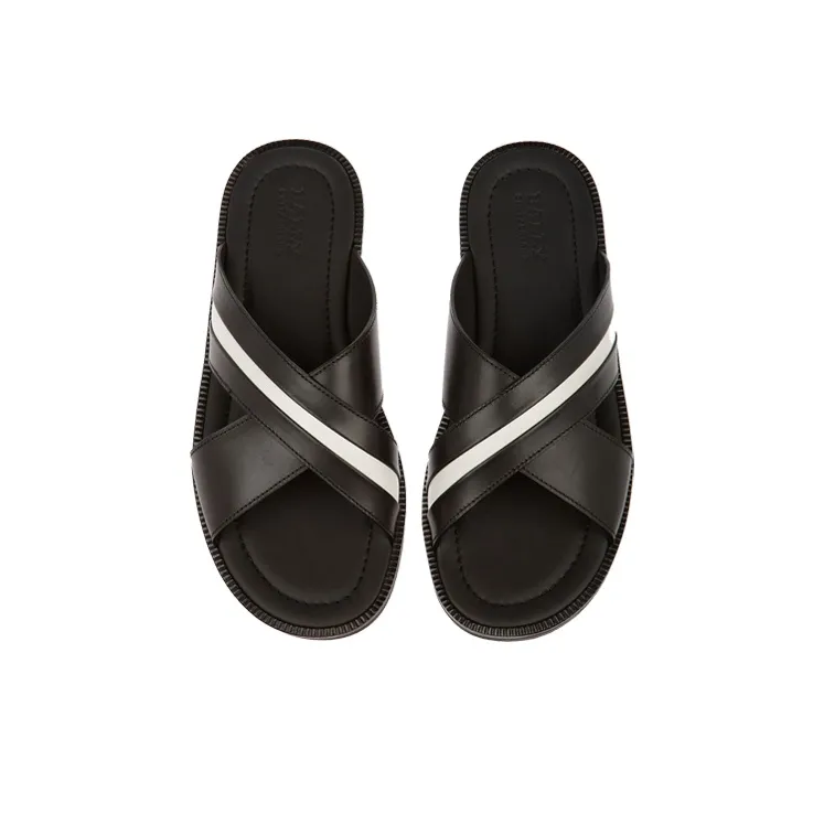BALLY Rubber Sole Slip Resistant Slide Slippers Men's Black-2