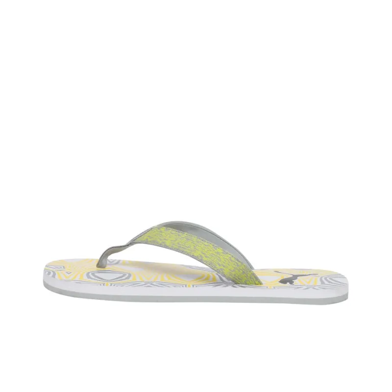 PUMA Rubber Sole Totem Slip-Resistant Slippers Unisex Gray Yellow-0