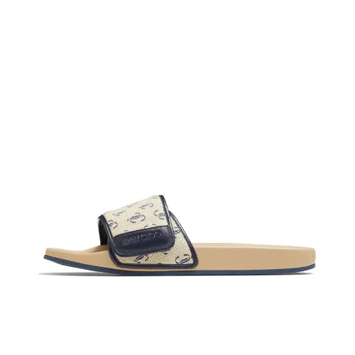 Jimmy Choo Rubber Sole Abrasion Resistant Slide Slippers Men's Sand Blue