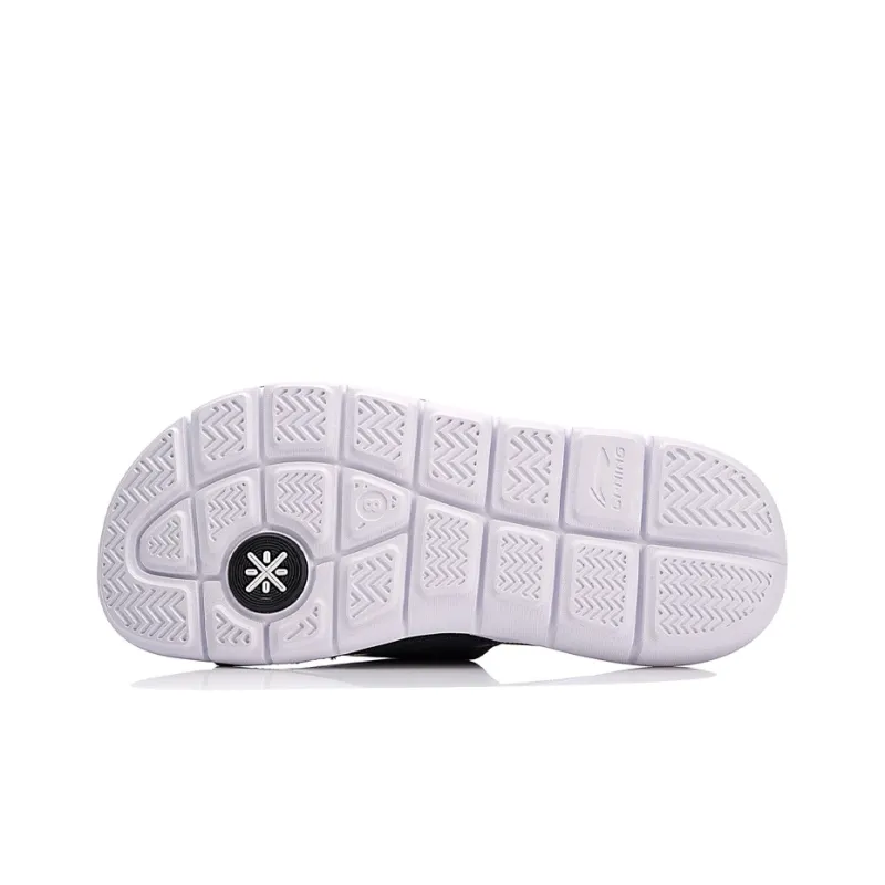 LiNing Rubber Sole EVA Quiet Slide Slippers Men's Black-4