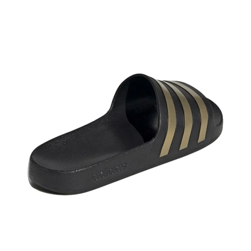 Adidas Adilette Aqua Slides Core Black Gold Metallic-3