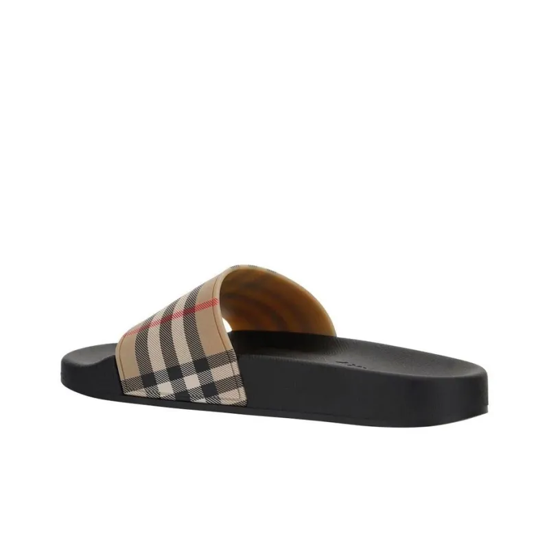 Burberry Check Print Slides Archive Beige Women's-2