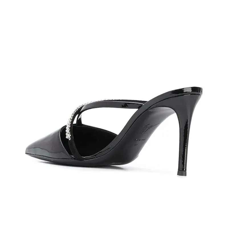 Giuseppe Zanotti/GZ Rubber Sole Slip Resistant Closed Toe Slippers Women's Black-3