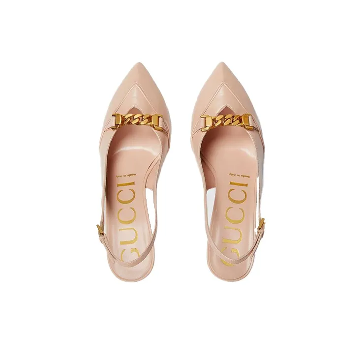 GUCCI Sylvie Slim Heel High Heels 7.5cm Women's Pink-2
