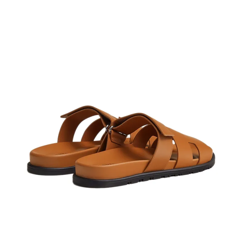 HERMES Chypre Sandal Naturel Calfskin Leather M-3