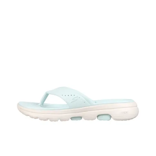 Skechers Go Walk 5 Slide Slippers Women's White/Blue