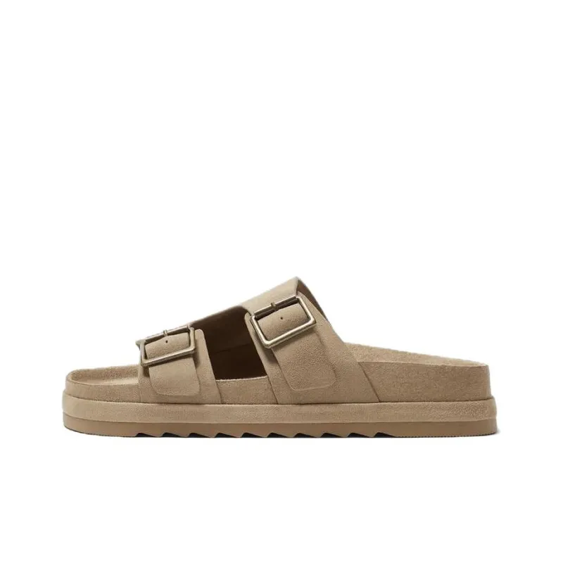 ZARA Rubber Sole Quiet Slide Slippers Men's Brown-0