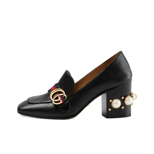 GUCCI 80mm Pearl Heel Leather Pumps