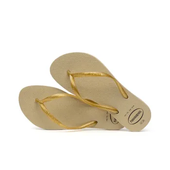 Havaianas HAVIANA Slim Gloss Flip Flops Unisex Gold Gray