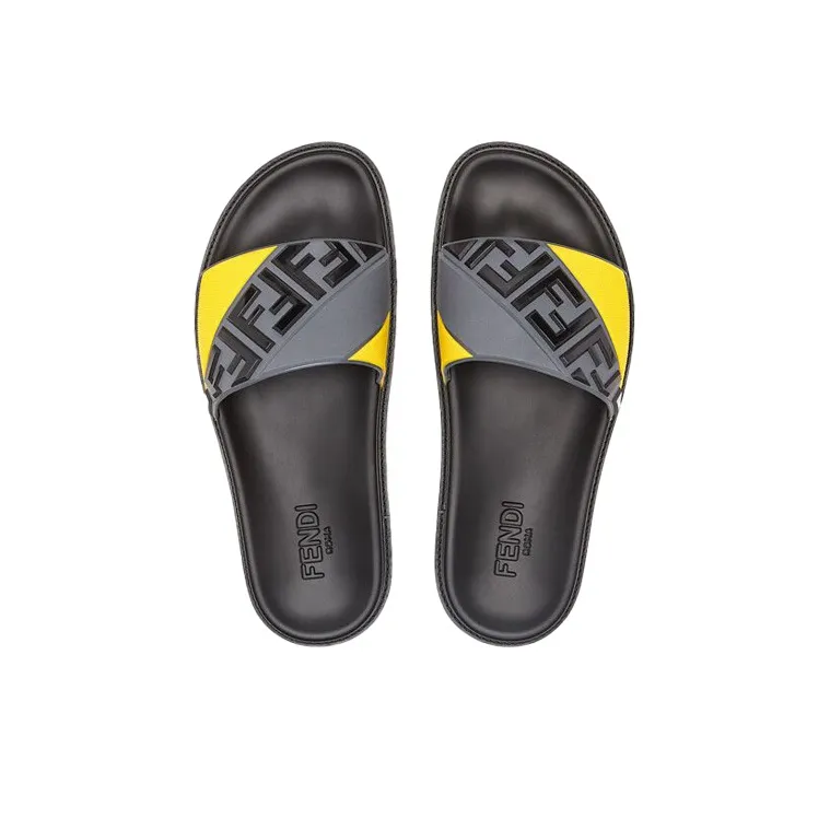FENDI Slides Multicolor Grey Yellow-3