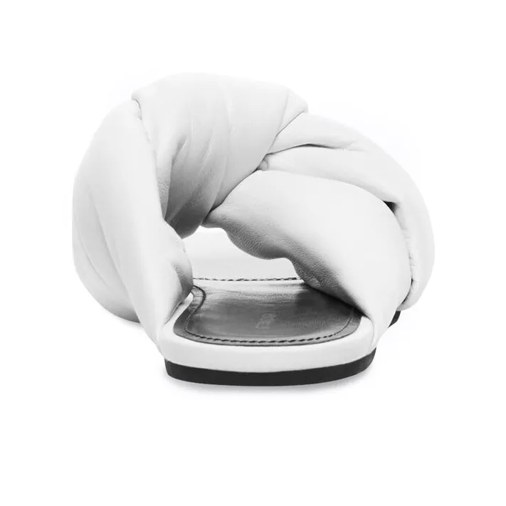 Balenciaga Drapy Flat Sandals 'White' Women's-4