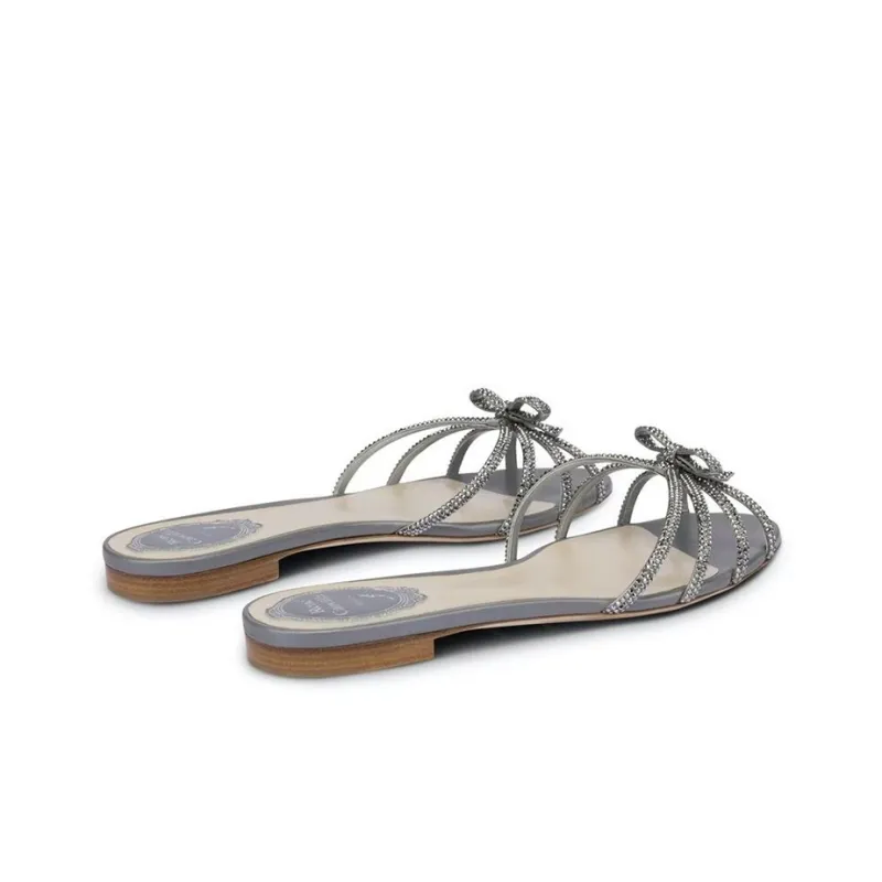 RENE CAOVILLA Caterina Quiet Slide Slippers Women's Silver-3