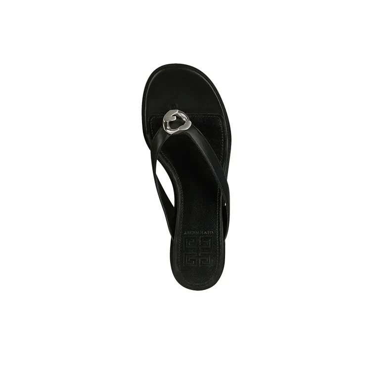 Givenchy Metal Odor Resistant Flip Flops Women's Black-2