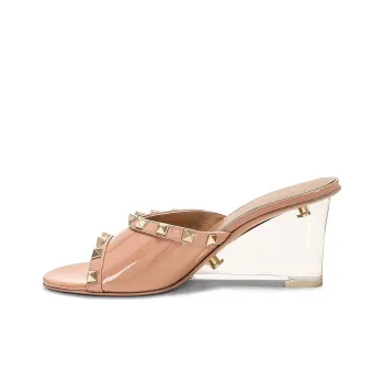 Valentino ROCKSTUD Abrasion Resistant Slide Slippers Women's Pink