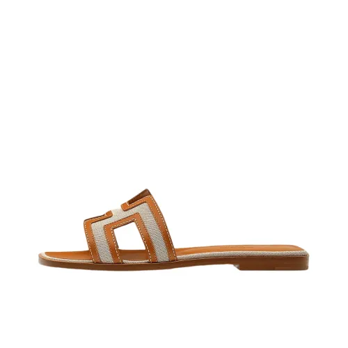 HERMES Slide Slippers Women's Brown