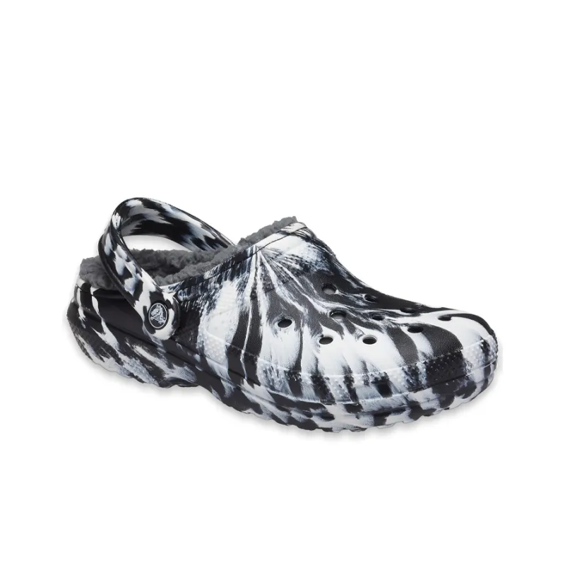 Crocs Classic Lined Clog Outdoor Sandals 'Marbled White Black' Women's-2