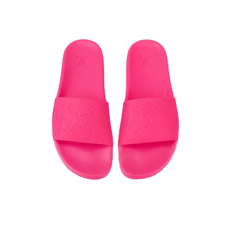 LOUIS VUITTON Waterfront Rubber Sole Slide Slippers Men's Pink-3